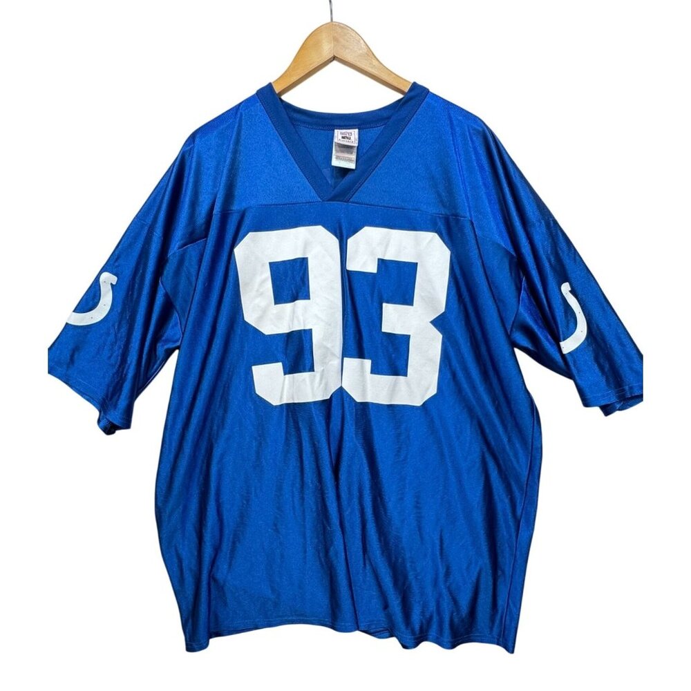 NFL Players Mens Dwight Freeney 93 Jersey T-Shirt Size 2XL Blue Short Sleeves